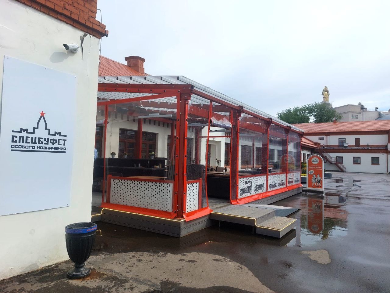 ПВХ шторы для летней террасы кафе в Лебедяни